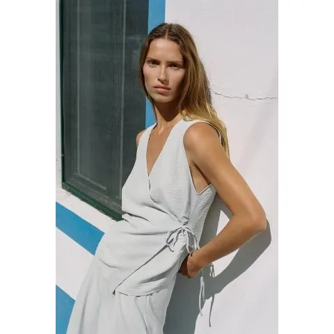 Zara FLOWY WRAP VEST TOP