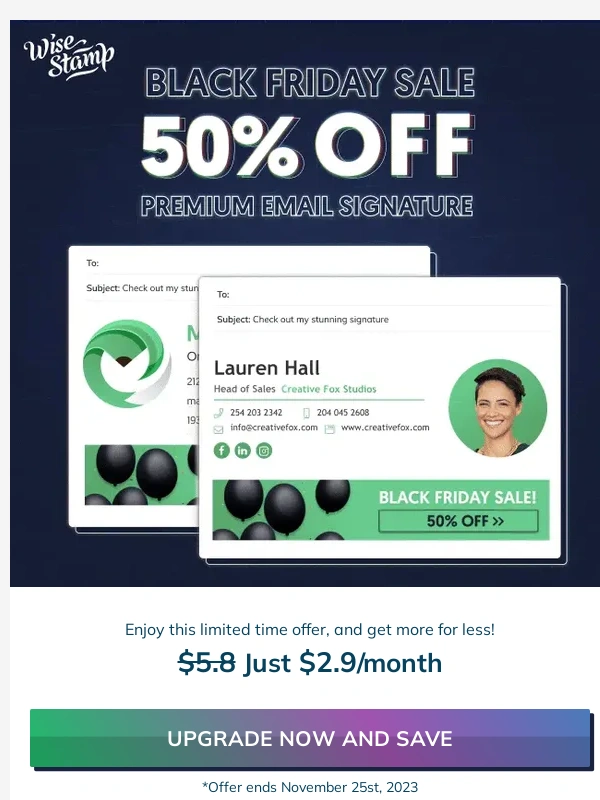 WiseStamp - Black Friday starts... NOW