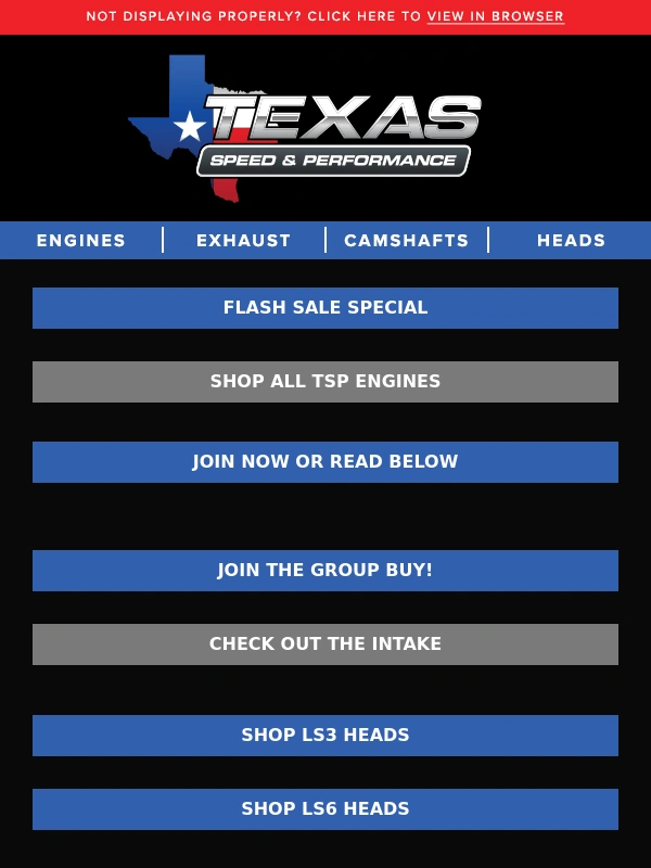 Texas Speed and Performance - Today Only 4/08! Save $750 On A TSP 408 Engine