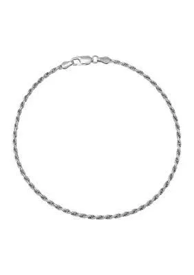Giani Bernini Rope Chain Ankle Bracelet in Sterling Silver