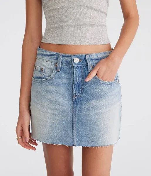 Aeropostale Women's Low-Rise Denim Mini Skirt
