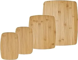 Farberware - 4-Piece Reversible Bamboo Cutting And Charcuterie Board Set, Assorted Size