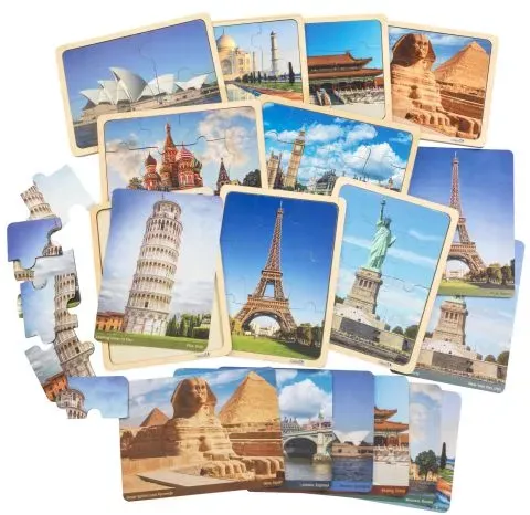 Excellerations Photo-Real World Heritage Sites Puzzles and Posters - Set of 9 Each