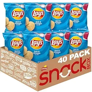 Lay's Salt & Vinegar Flavored Potato Chips, (40 Count)