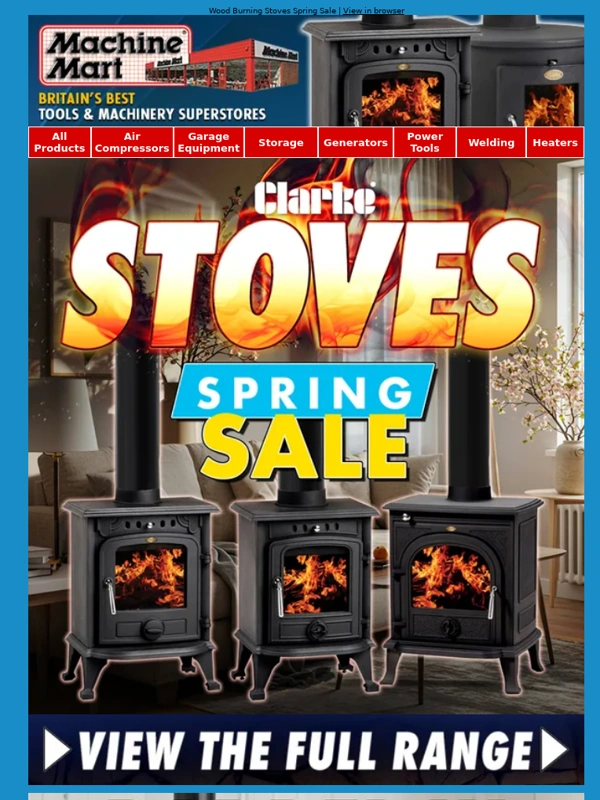 Machine Mart - Stoves Spring Special Offer - Save £££s!