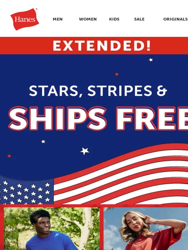 Hanes - Extended One Day! Everything Ships Free