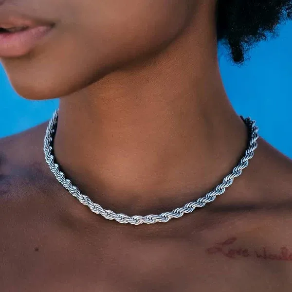 GLD 14K White Gold Rope Necklace
