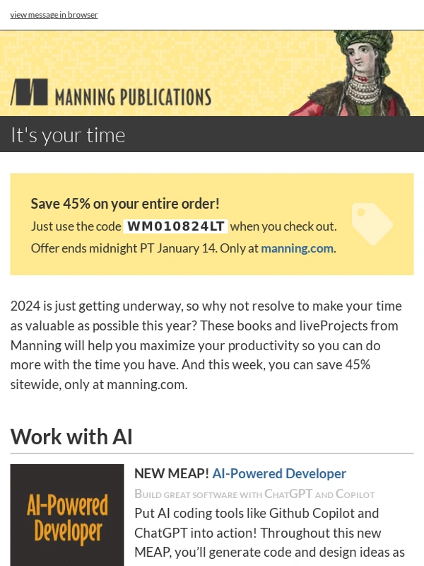 Manning - It's your time! save 45% sitewide