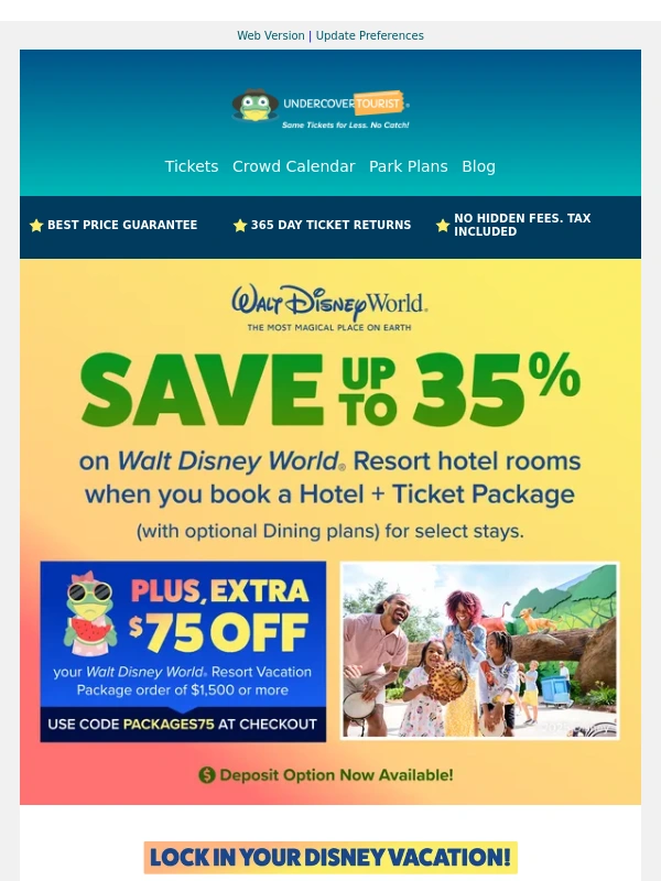Undercover Tourist - ? Disney World: Save up to 35% When You Bundle Hotels + Tickets!