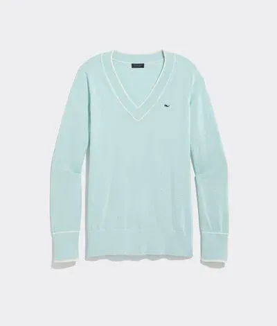 Vineyard Vines Women's Heritage Tipped V-Neck Sweater