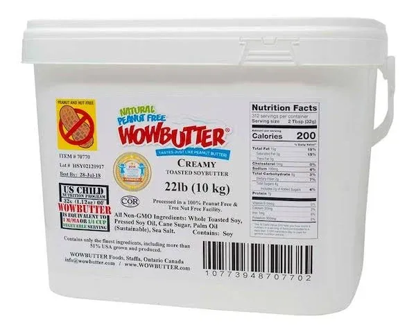 Wowbutter 70770 Free Peanut Free Creamy Spread
