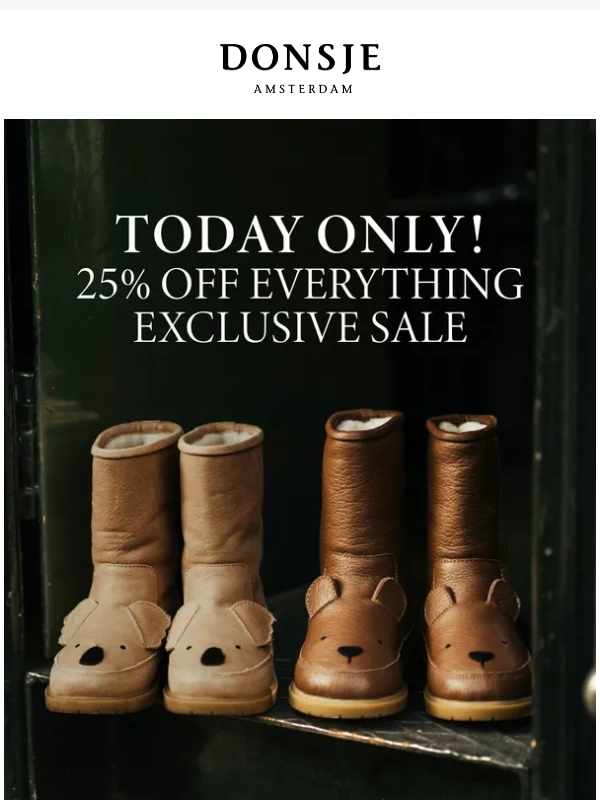 Donsje - Today only: 25% off everything! Exclusive Sale