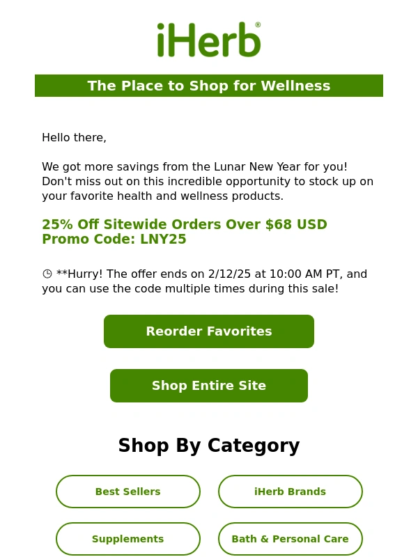 iHerb - ? 25% Off Sitewide—More Savings From The Lunar New Year