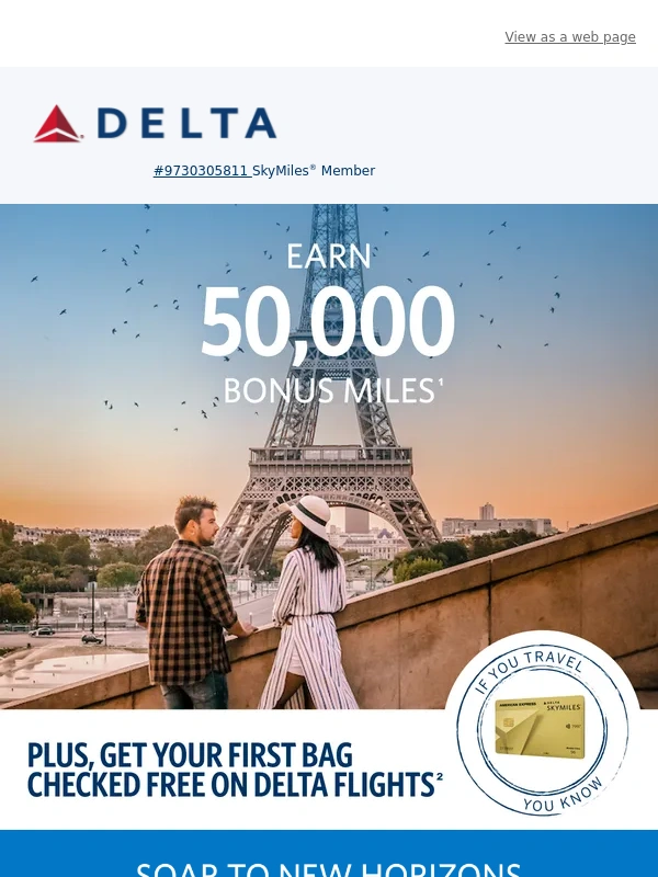 Delta - Just In: We’re Getting You Travel-Ready with This 50,000 Bonus Miles Offer