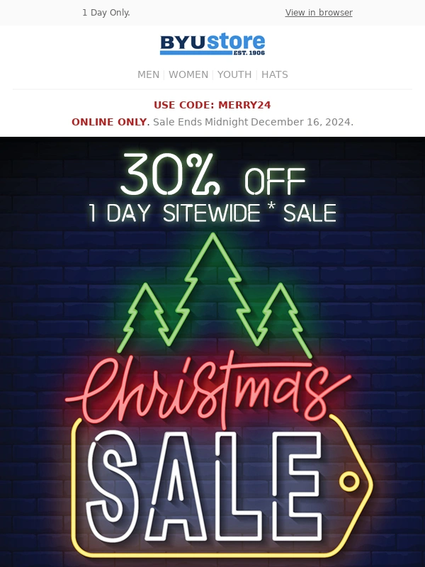 Byu - 1 Day Only! 30% Off Sitewide