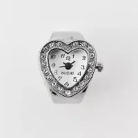 Bling Metal Heart Rhinestone Watch Ring - $14.99
