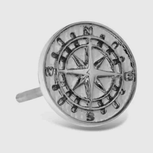 Men's CRAFTD Silver Compass Stud Earrings