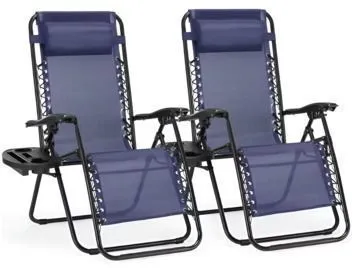 2-Pack JHK Zero Gravity Lounge Chairs (Black or Blue)