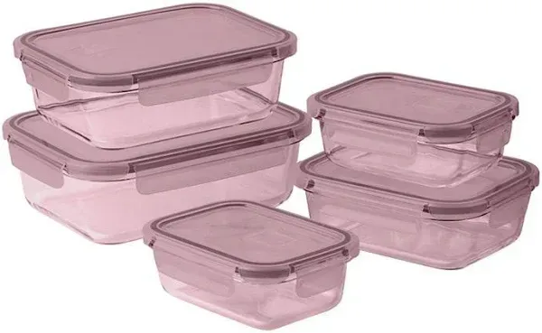 Cook with Color Premium 10-pc. Colored Glass Food Container Set