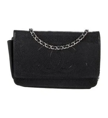 CHANEL CC Caviar Leather Crossbody Bag