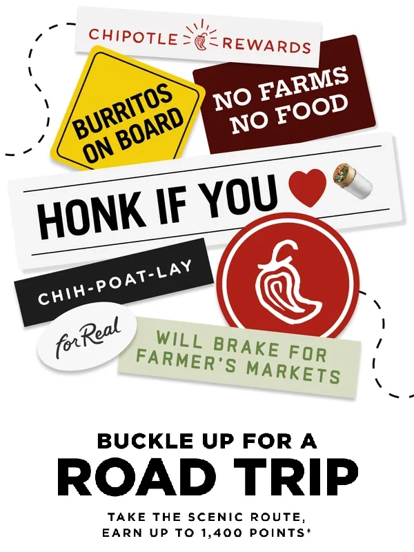 Chipotle - Take the scenic route,get 1,400 points ??
