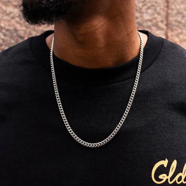 GLD 14K White Cuban Link Chain
