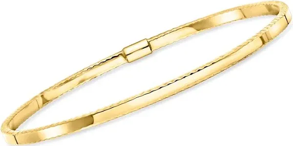 14kt Yellow Gold Ribbed-Edge Bangle Bracelet