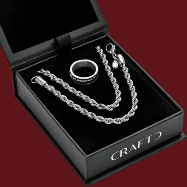 CRAFTD Rope Chain & Bracelet Set Men's Jewelry Gift Sets