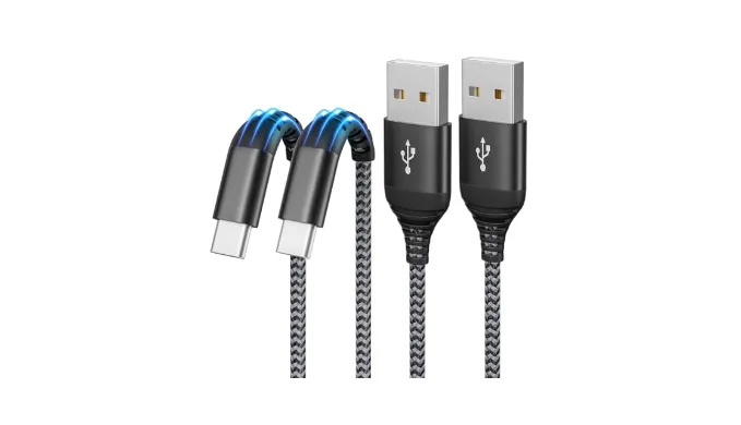 6FT USB A to USB C Cable Carplay, 3A Fast Charging USB Type C Cable, Long Nylon Braided USB to C Cable, Type C Charging Cord for iPhone 16/15/Pad/Samsung Galaxy S24 S23 and More(2-Pack)