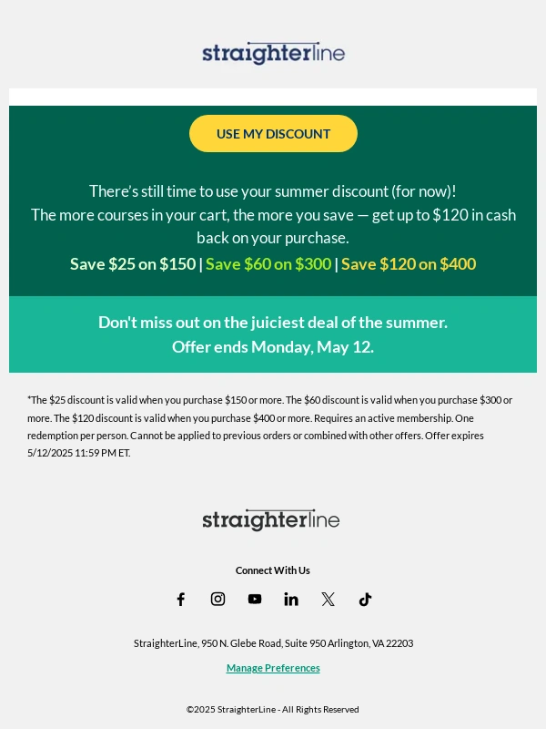 StraighterLine - ? Forgetting something? Your discount is waiting!