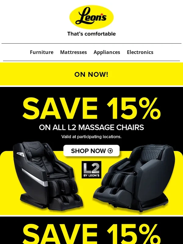 Leon's - ? 15% off All Black Tag Furniture!? Are We Dreaming? ?