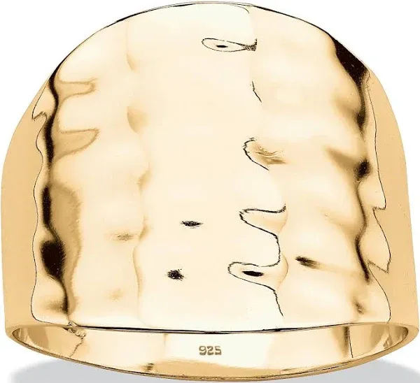 Women's Palmbeach Jewelry Gold-plated Sterling Silver or Sterling Silver Hammered-Style Band Ring