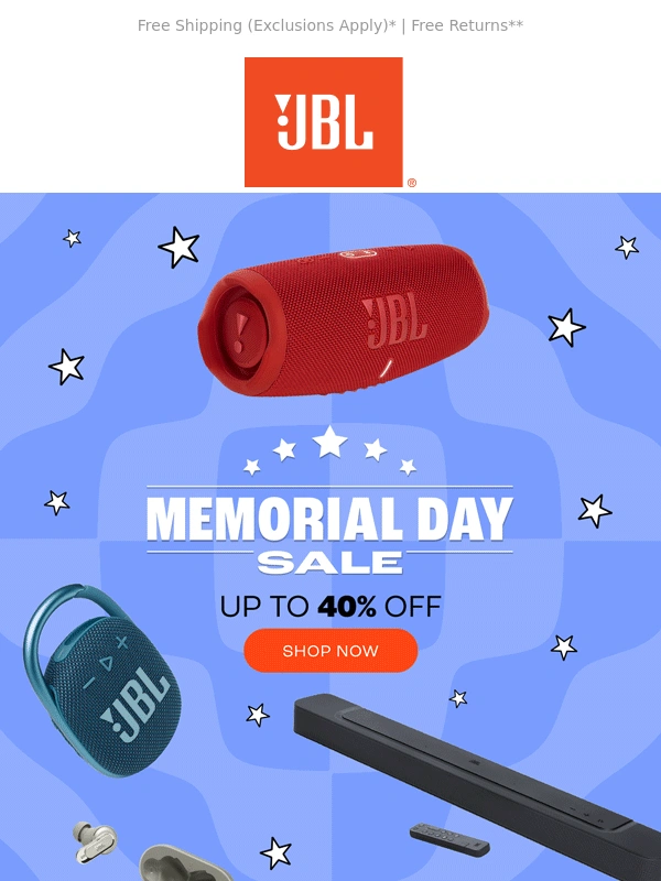JBL - This Weekend Only!! Save up to 40% off on the Memorial Day Sale?
