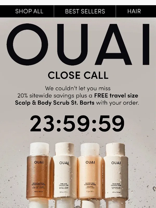 OUAI - The clock is ticking on 20% off…