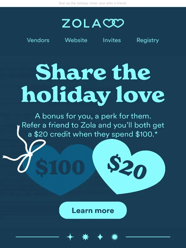 Zola - A $20 holiday gift for you (and them!)