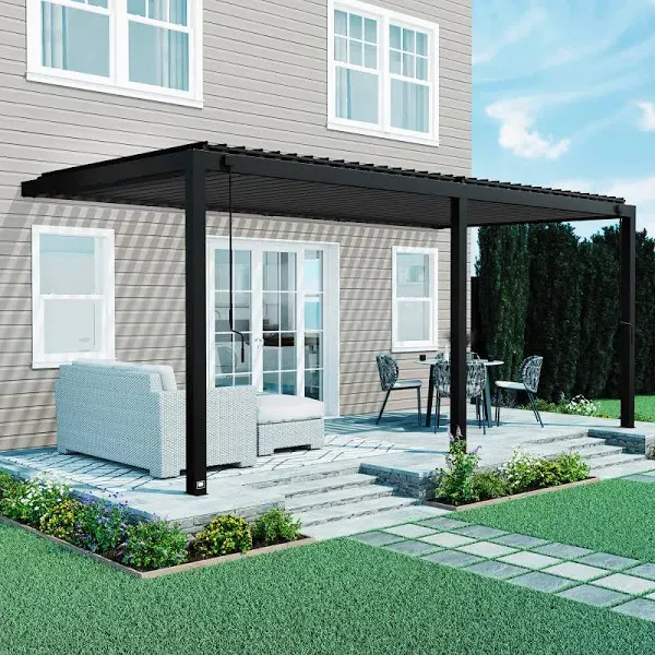 Backyard Discovery Evanston 20'x10' Wall-Mounted Louvered Pergola
