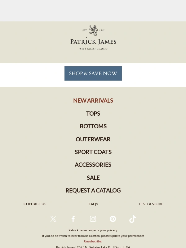 Patrick James - Last Chance 25% Off Graham