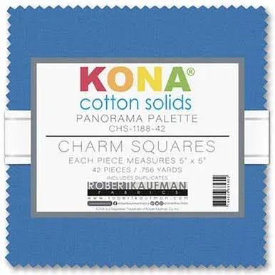 Robert Quilt 5" Charm Pack Squares Kona Cotton Solids Panorama Palette Fabric Precuts