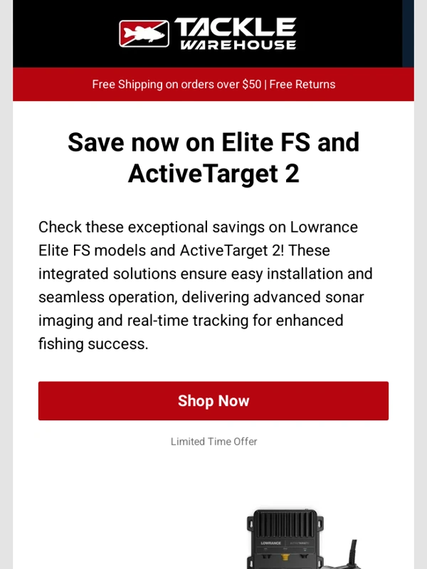 Tackle Warehouse - Instant Savings on Select Lowrance Electronics