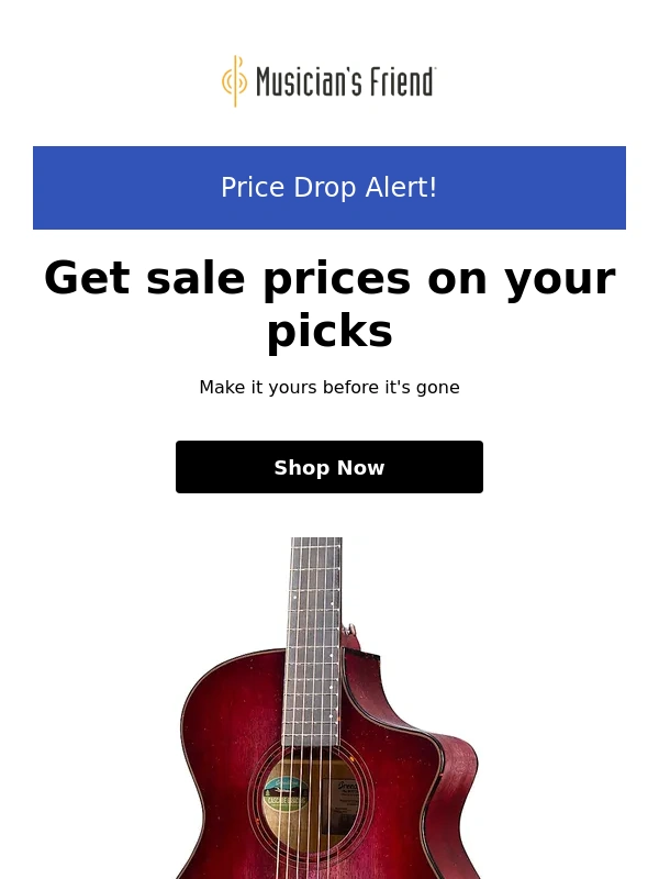Musicians Friend - The gear you shopped is on sale
