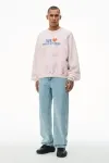 Love Our Customers Sweatshirt In Lt Pink Bleach Out