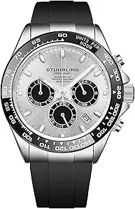 Stuhrling Aquamaster Quartz Chronograph Watch, Silver Dial, 42mm Case $63.99