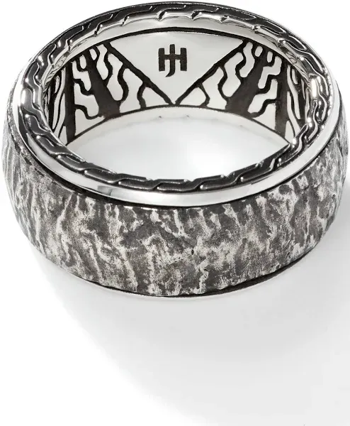 John Hardy Men's Sterling Silver Textured Rotating Band Ring