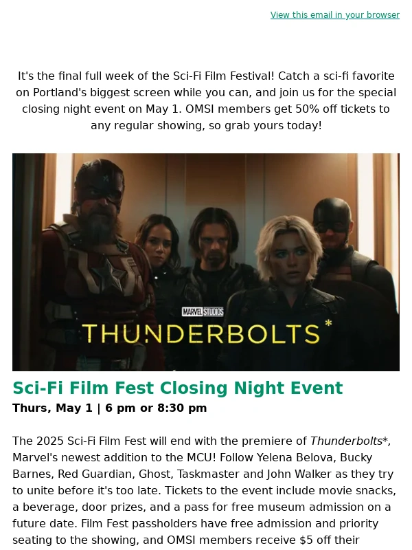 OMSI - Sci-Fi Film Festival Final Week!