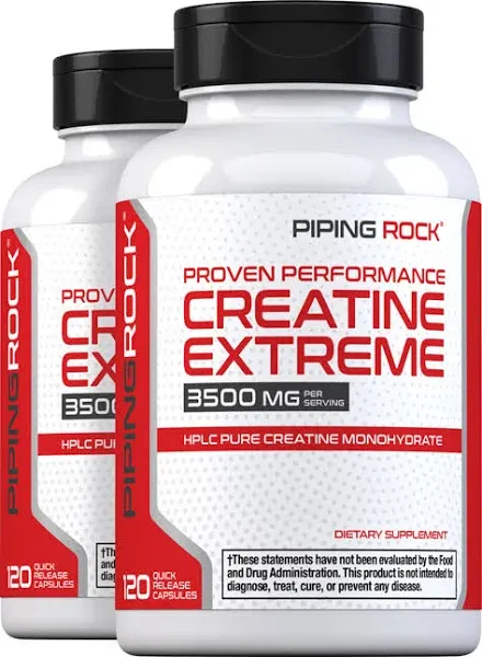 Creatine Monohydrate, 3500 mg (Per serving), 120 Quick Release Capsules, 2 Bottles