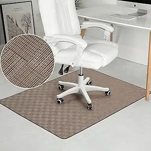 RccugmatS Chair Mat for Hardwood & Tile Floor, 36″ x 48″ Heavy Duty Office Chair Mat for Rolling Chairs, Anti Slip, Non-Curve, Floor Protector for Home Office, Brown Square