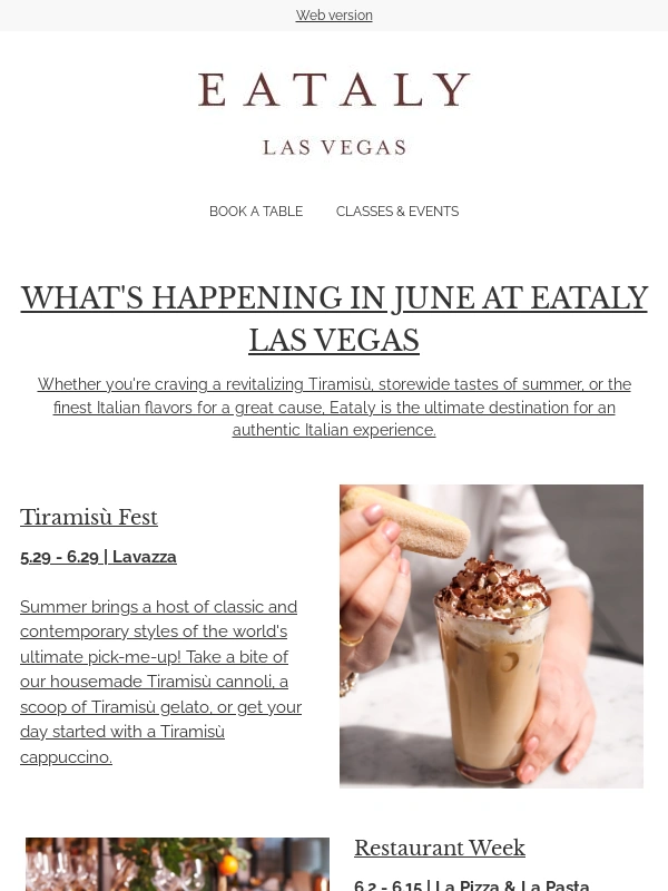 Eataly - 'Benvenuto' June at Eataly LV!