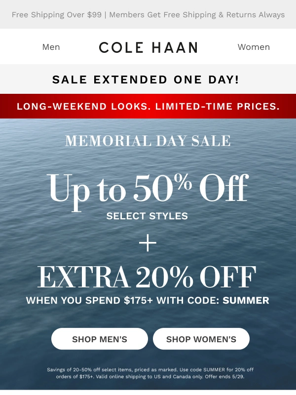 Cole Haan - Extended one day only: Save big on bestsellers
