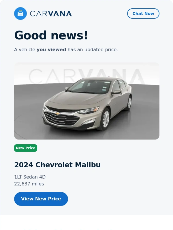 Carvana - Price alert on the 2024 Chevrolet Malibu!