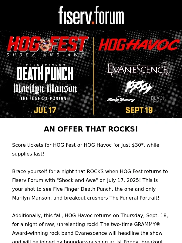 NBA League Pass - ?? Score tickets for HOG Fest or HOG Havoc for just $30!